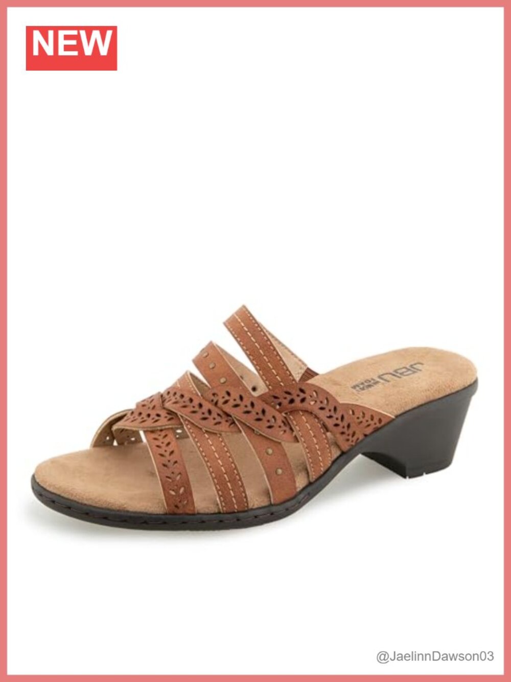 JBU Juna Wedge Slide Sandals Women's Faux Leather Memory Foam APMA